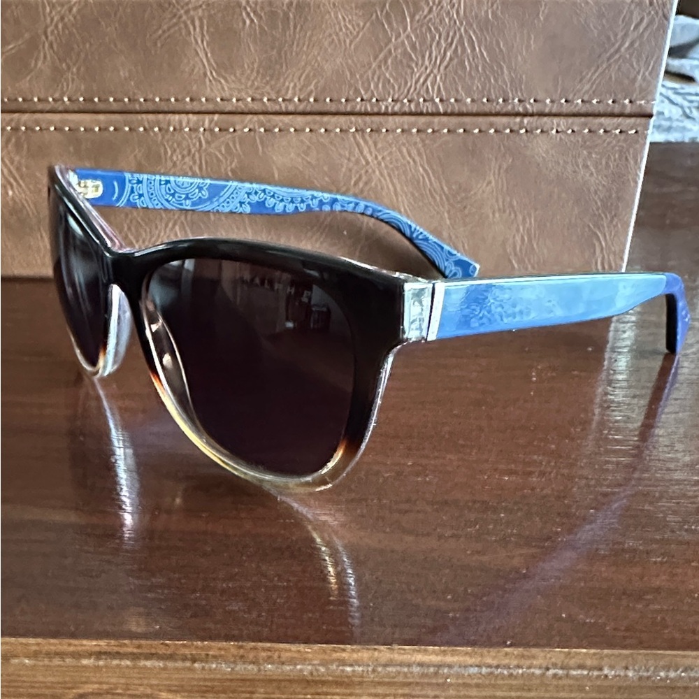 Ralph Lauren RA5196 Brown Gradient/Navy Bandana Cat-Eye Polarized Sunglasses - Picture 5 of 6